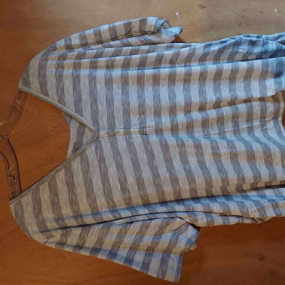 Lane Bryant Gray Striped Top